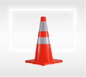 Cono de Señalización 70 cm con Base Normal con Cinta